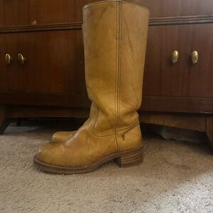 Vintage Frye banana brown leather campus boots 8.5